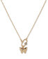 Фото #1 товара Gold-Tone Crystal Butterfly Pendant Necklace, 16" + 3" extender