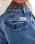 Levi's XX authentic straight denim pleated chinos in mid blue