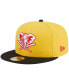 Фото #4 товара Men's Yellow, Black Oakland Athletics Grilled 59FIFTY Fitted Hat