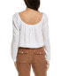 Фото #2 товара Bella Dahl Square Neck Blouse Women's White Xxs