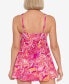 Swim Solutions Women's Tummy-Control Bow-Front Swim Dress Pink Size 18W