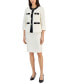 ფოტო #1 პროდუქტის Women's Framed Collarless Skirt Suit, Regular & Petite