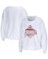 Фото #1 товара Women's White Alabama Crimson Tide Diamond Long Sleeve Cropped T-shirt
