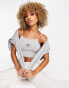 Фото #8 товара New Balance health club crop vest top in grey and greeen