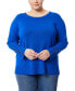 Plus Size Button-Cuff Boat-Beck Sweater