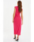Фото #3 товара Women's Maxi Dress With Wrap Button Detail