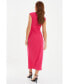 ფოტო #3 პროდუქტის Women's Maxi Dress With Wrap Button Detail