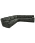 Фото #5 товара Sebaston 5-Pc. Fabric Sectional with 2 Power Motion Recliners, Created for Macy's