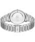 ფოტო #3 პროდუქტის Men's Crocorigin Quartz Silver-Tone Stainless Steel Bracelet Watch 40mm