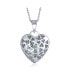 ფოტო #2 პროდუქტის Elegant Large Pave Cubic Zirconia CZ Puff Heart Shape Pendant Necklace For Women Sterling Silver Filigree Back