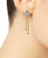 ფოტო #2 პროდუქტის Diamond Circle Cluster Chain Drop Earrings (1/4 ct. t.w.) in 14k Gold-Plated Sterling Silver