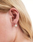 DesignB London round stud earrings with pearl in gold