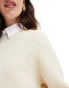 4th & Reckless wool mix textured rib wide sleeve jumper in cream Бежевый, 34 - фото #4