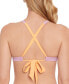 Фото #2 товара Juniors' Contrast-Trim Triangle Bikini Top, Created for Macy's