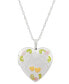 ფოტო #1 პროდუქტის Mom Painted Heart Locket 18" Pendant Necklace in Sterling Silver
