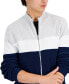 Men's Cotton Colorblocked Full-Zip Sweater, Created for Macy's