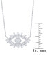 Фото #2 товара Macy's cubic Zirconia Evil Eye Necklace in Fine Silver Plate