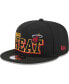 Фото #1 товара Men's Black Miami Heat Gameday 59fifty Snapback Hat