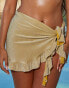 Фото #2 товара Moda Minx X Sophie Piper ruffle sarong in gold metallic