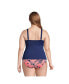 Plus Size Tummy Control V-Neck Wrap Underwire Tankini Swimsuit Top