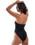 ASOS DESIGN Tall sleek bandeau swimsuit in black Черный, 36 - фото #3