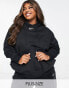 Фото #1 товара Nike Plus mini swoosh oversized pullover hoodie in black and sail