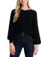 Фото #1 товара Women's Rib-Knit Bubble Sleeve Long Sleeve Sweater