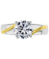 Кольцо Macy's Twist Style Engagement Gold Over Silver, 8 - фото #1