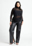 ფოტო #1 პროდუქტის Plus Size Slit Hem Faux Leather Pant