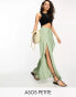 Фото #1 товара ASOS DESIGN Petite wide leg beach trouser with high splits in khaki