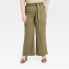 Фото #1 товара Women's High-Rise Wide Leg Cargo Pants - Ava & Viv Olive Green 18