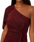 ფოტო #3 პროდუქტის Women's Metallic Draped One-Shoulder Gown