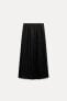 CREASED-EFFECT MIDI SKIRT