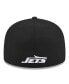 Men's Black New York Jets Omaha 59FIFTY Fitted Hat Черный, 8 - фото #4