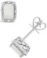 ფოტო #2 პროდუქტის Diamond Accent & Opal (3/4 ct. t.w.) Stud Earrings in Sterling Silver (Also Available in Aquamarine)