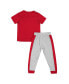 ფოტო #2 პროდუქტის Toddler Boys and Girls Scarlet, Heather Gray Ohio State Buckeyes Ka-Boot-It Jersey and Pants Set