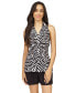 ფოტო #2 პროდუქტის Women's Zebra-Print Button-Front Sleeveless Top