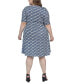 ფოტო #3 პროდუქტის Plus Size Knee Length Elbow Sleeve Dress