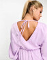 In The Style exclusive satin mini tie back dress in lilac