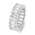 Sparkling silver ring with clear zircons RI087W