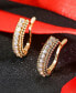 ფოტო #2 პროდუქტის Gold-Tone Ribbed Huggie Earrings