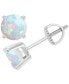 ფოტო #3 პროდუქტის Lab-Grown Opal Round Screw Back Stud Earrings (5/8 ct. t.w.)