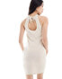 Фото #4 товара Vero Moda high neck knitted racer mini dress in cream