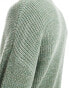 SOS DESIGN relaxed knitted fisherman rib jumper in green