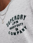 Superdry Machined goods workwear t-shirt in athletic grey marl