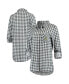 Women's Charcoal Oakland Athletics Wanderer Long Sleeve Button-Up Nightshirt
