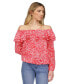 Фото #1 товара Women's Animal-Print Off-The-Shoulder Top