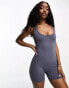 The Couture Club unitard in charcoal grey