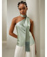 ფოტო #6 პროდუქტის Women's One-shoulder Top With Tassel Scarf