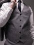 Фото #7 товара Topman textured suit waistcoat in grey